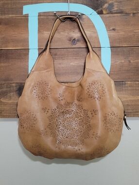 Bohemian Tan Laser Cut Madala Leather Hobo Western Shoulder Bag